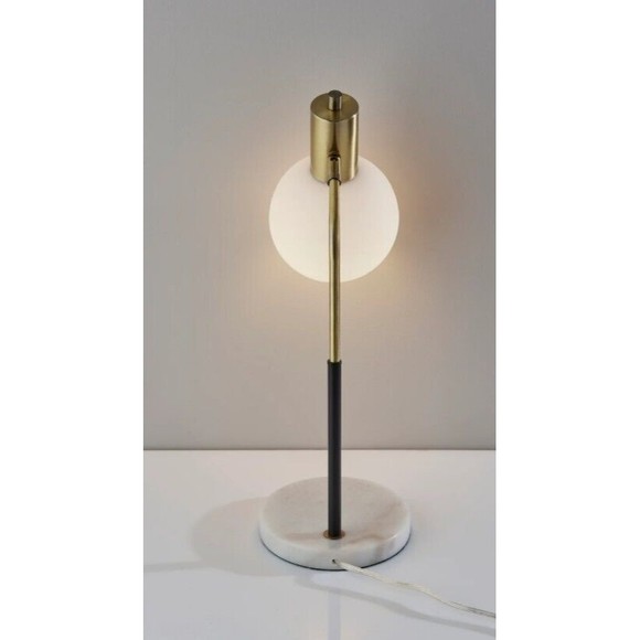 Adesso Corbin Desk Lamp Black and Antique Brass New in Box Free Shipping - Picture 2 of 3
